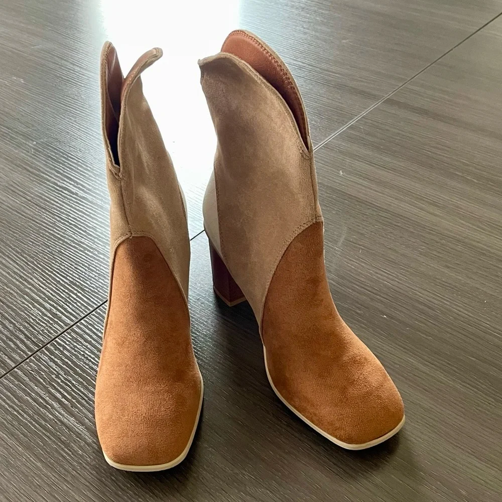 Chestnut Color Block Suede Boot - Picture 7 of 16